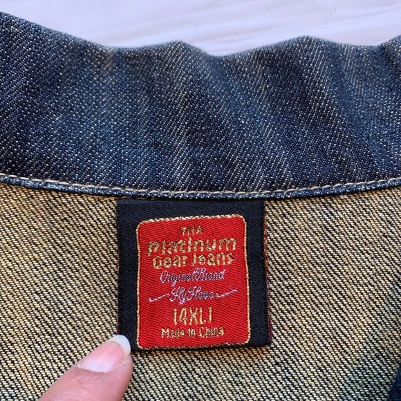 Platinum Gear Jean Denim Jacket Embellished Cowboy Western Ranchware 4XL NWOT - Picture 11 of 12